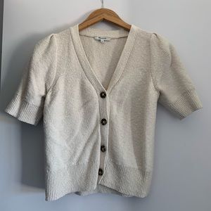 Madewell Short Sleeve Puffed Cardigan Sweater